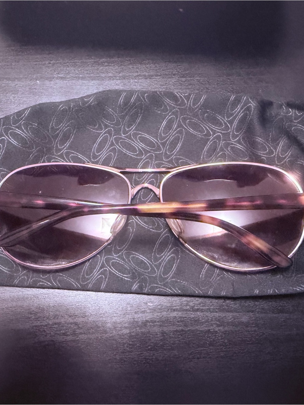 Oakley Women's Rose Gold frame, brownish lens. Aviator Sunglasses - Picture 3 of 10